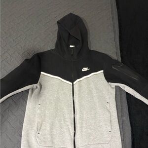 Nike Black and Gray Hoodie with Zip